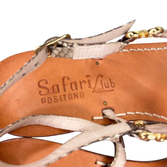 Safari Club Positano Zoe Sandal Handmade 37 6.5 Python Leather - Picture 6 of 12